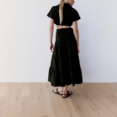 cutout poplin dress