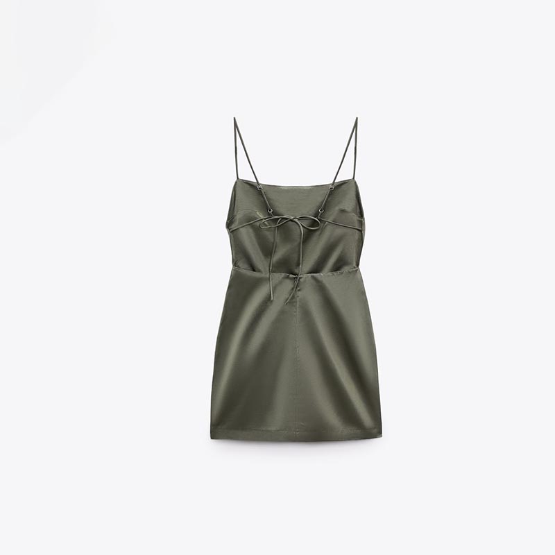 Silk-satin-textured linen-blend dress