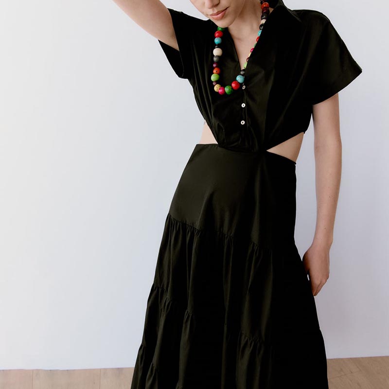 cutout poplin dress