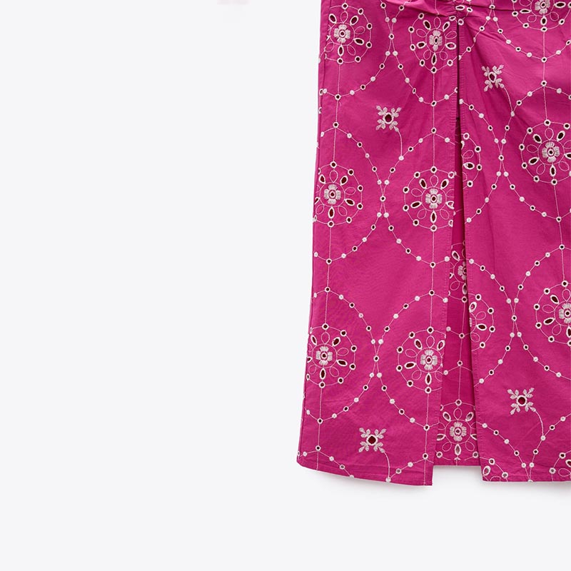 cutout embroidered skirt