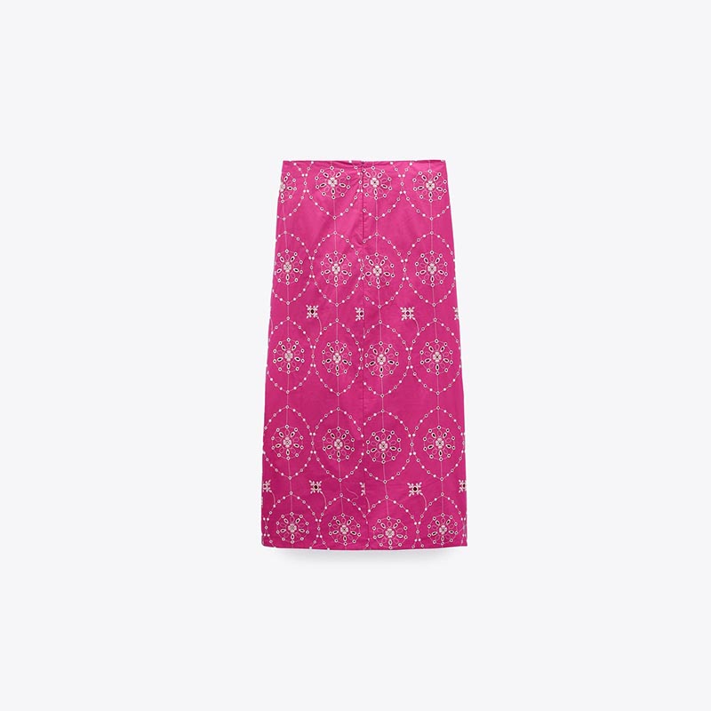 cutout embroidered skirt