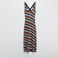 diagonal stripe knit dress