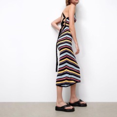 diagonal stripe knit dress