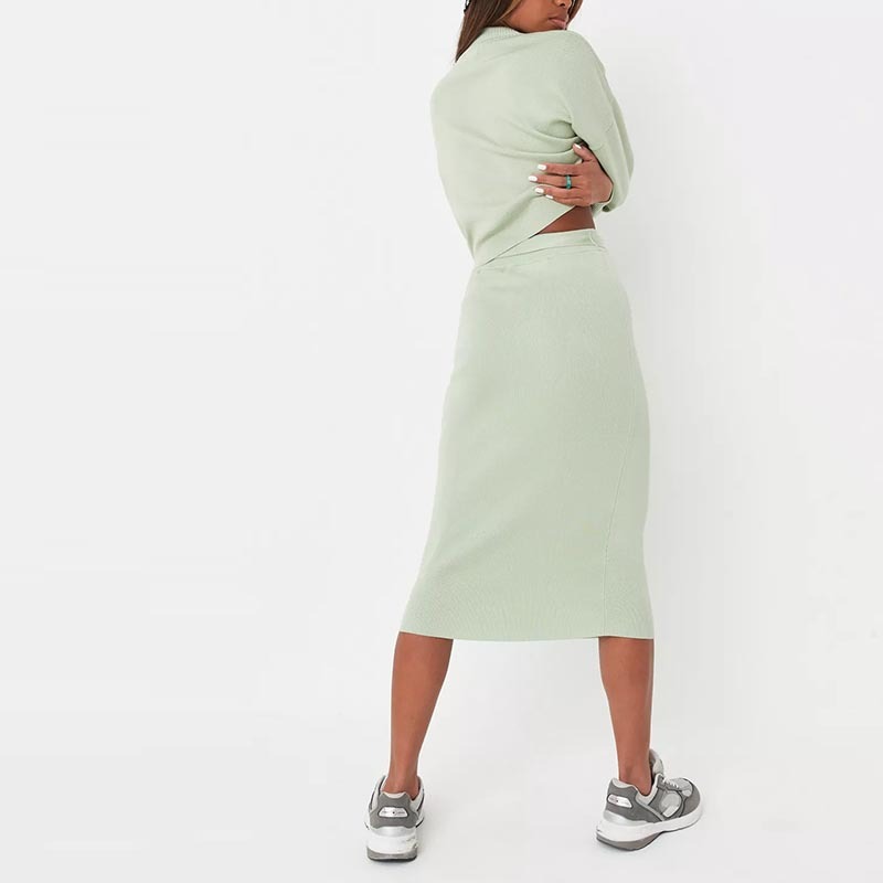 petite mint co ord tie-waist midi skirt