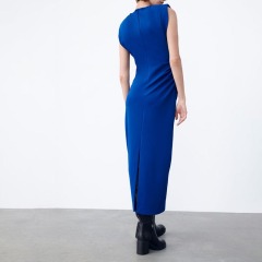 draped detail midi dress