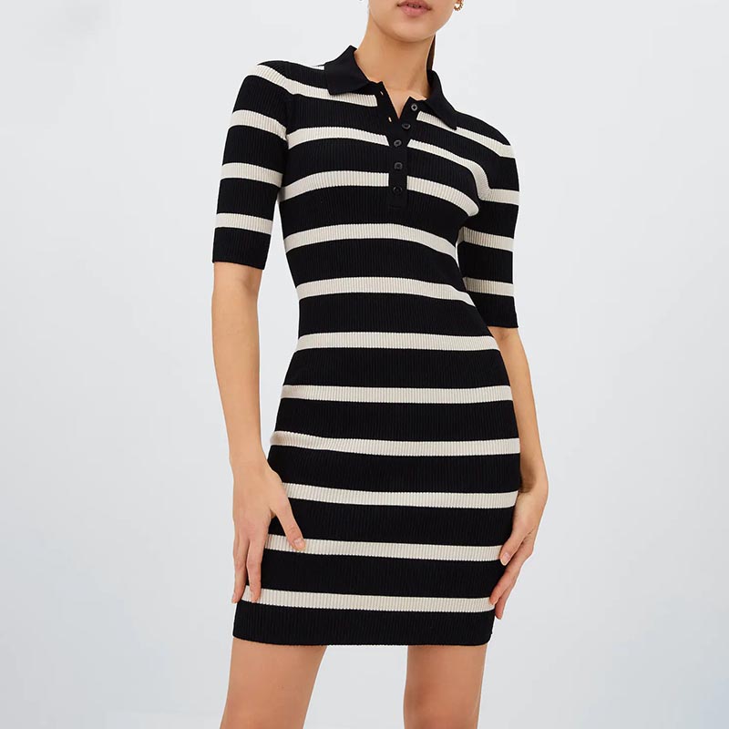 Polo Collar Knit Dress
