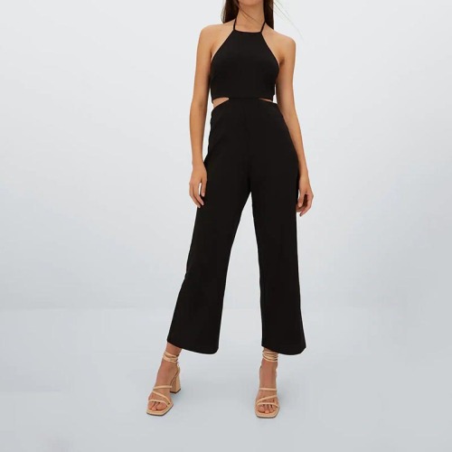 sling-neck knitted jumpsuit