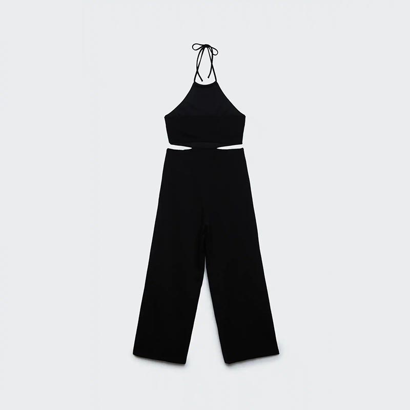 sling-neck knitted jumpsuit