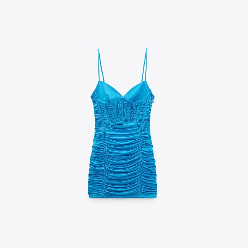 Pleated bustier dress