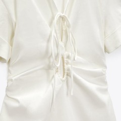 STRETCH LINEN BLEND DRESS