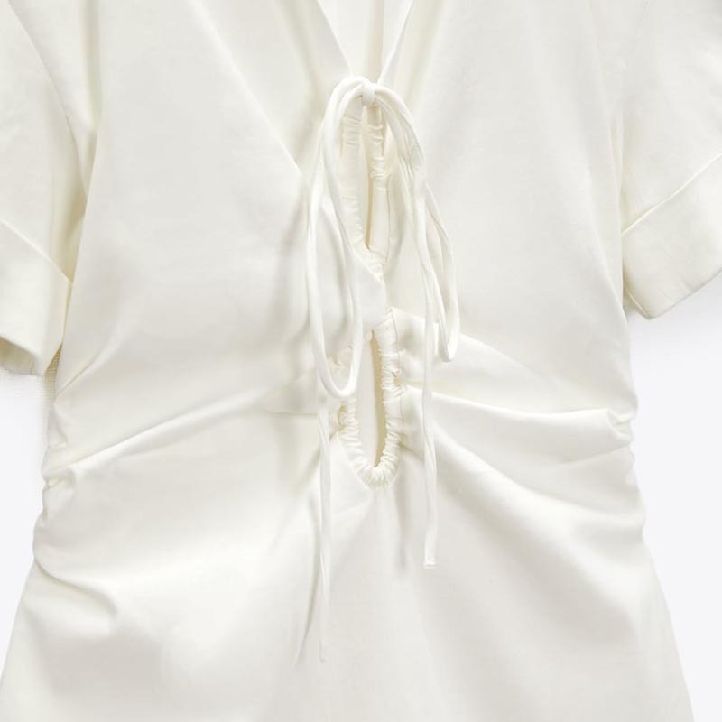 STRETCH LINEN BLEND DRESS