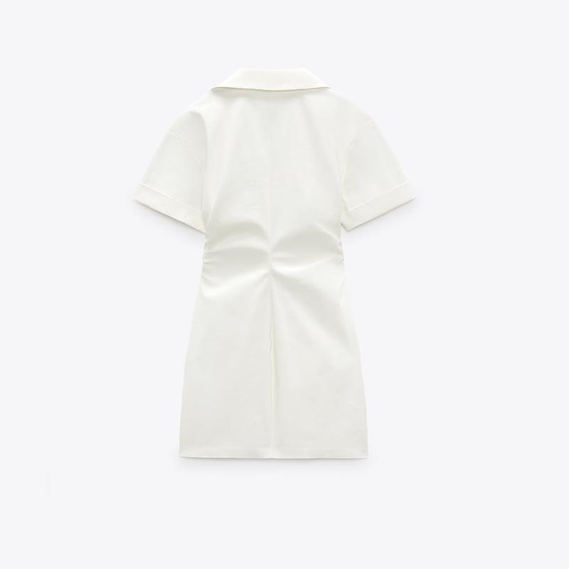 STRETCH LINEN BLEND DRESS