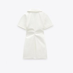 STRETCH LINEN BLEND DRESS