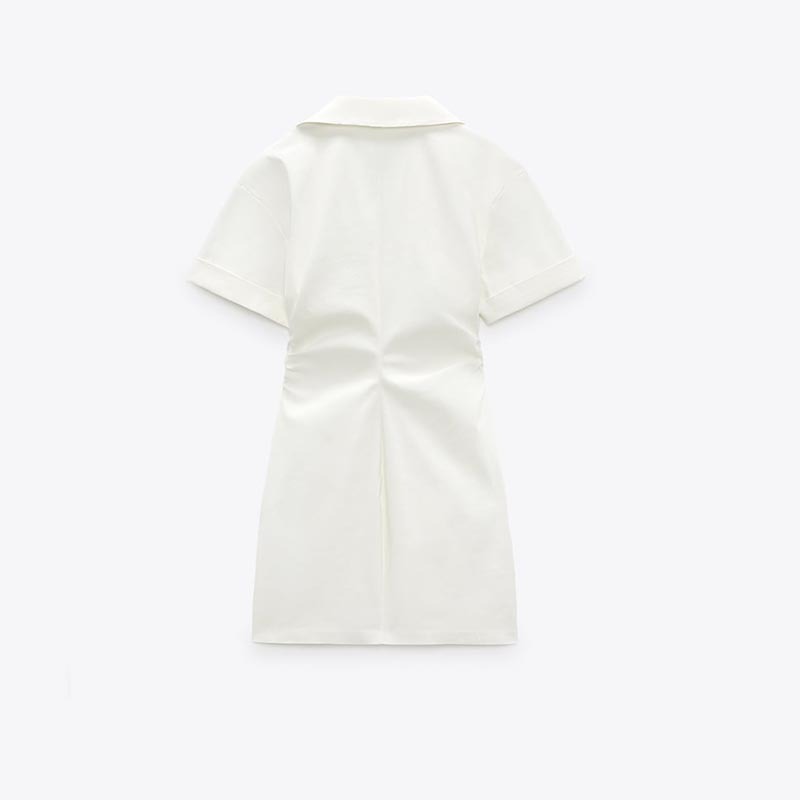 STRETCH LINEN BLEND DRESS