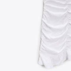 Linen-blend pleated dress