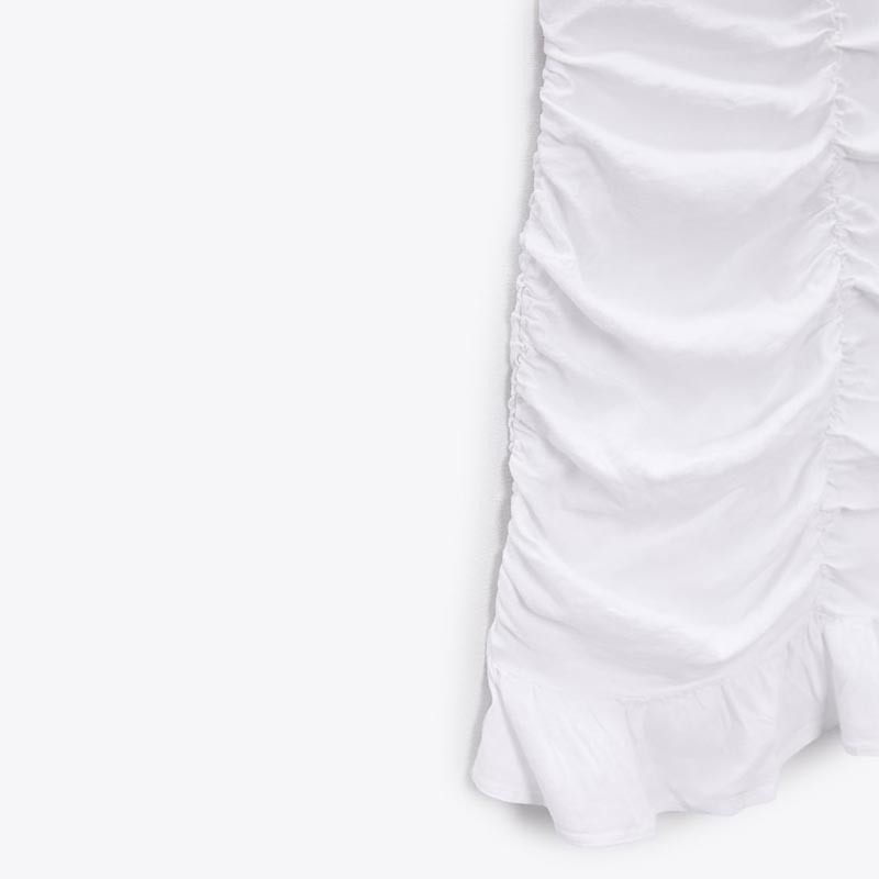 Linen-blend pleated dress