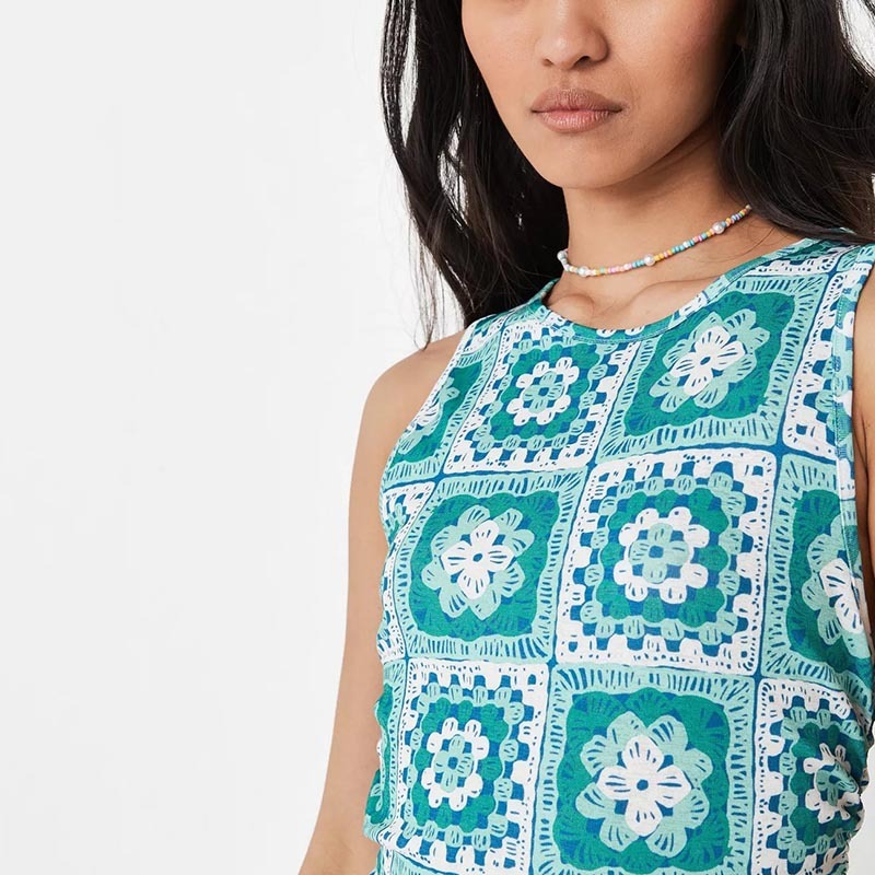 green floral print mini dress