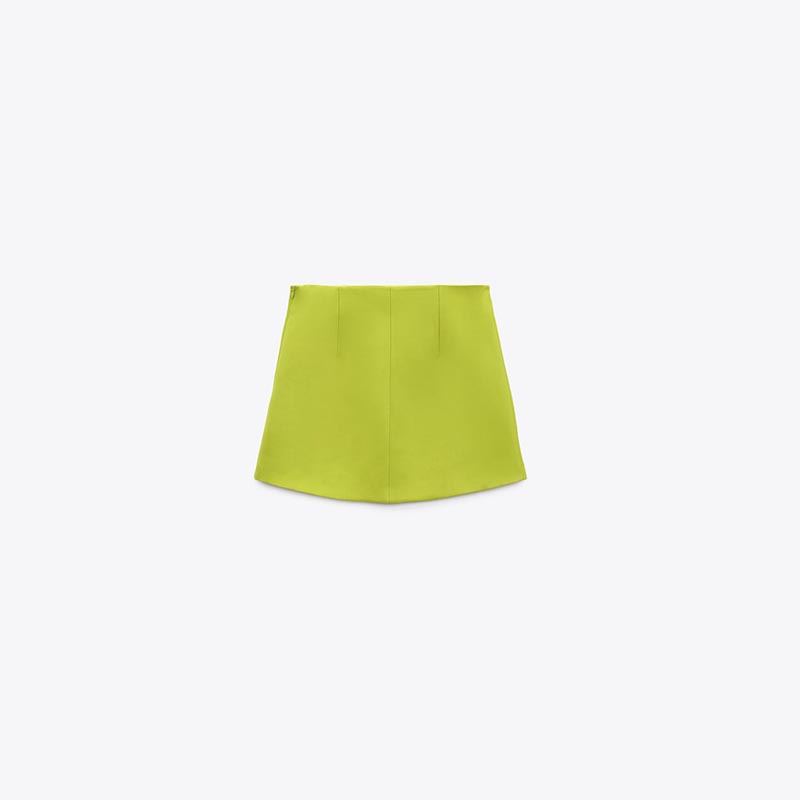 Green mini skirt