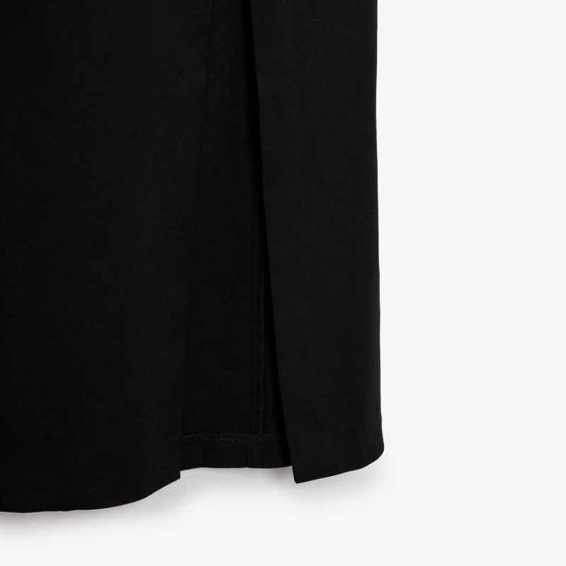 Linen Blend Midi Dress