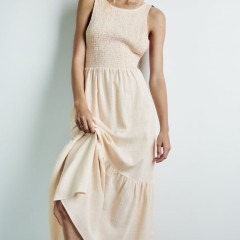 Rustic Dress With Low-cut Back