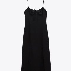 Linen Blend Midi Dress