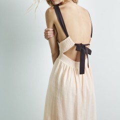Rustic Dress With Low-cut Back