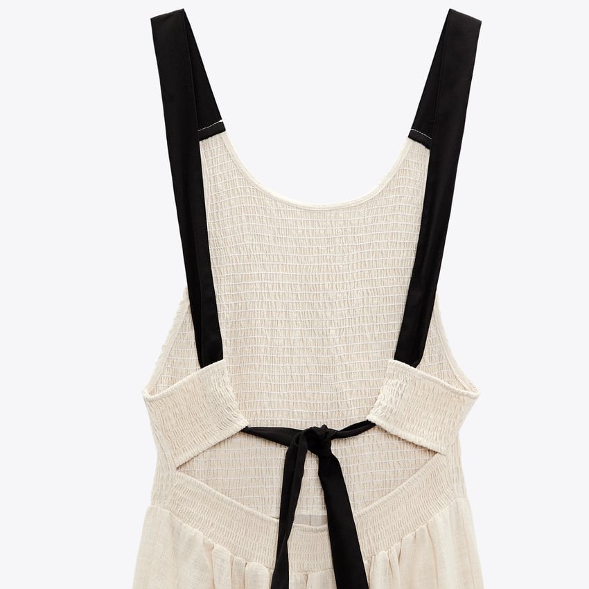 Rustic Dress With Low-cut Back
