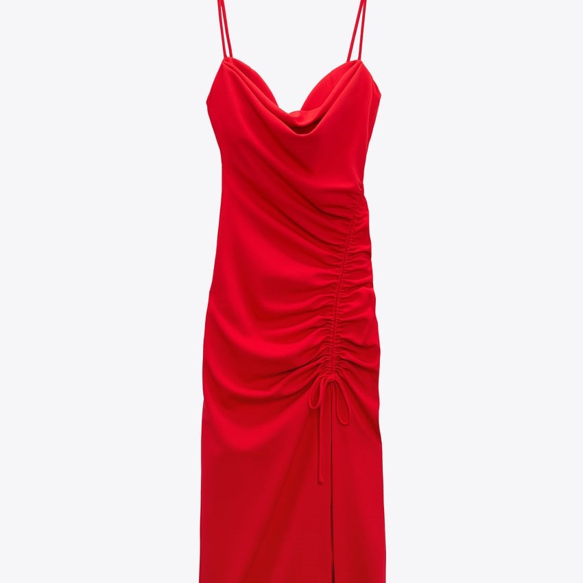 Midi Dress With Draped Detail