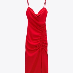 Midi Dress With Draped Detail