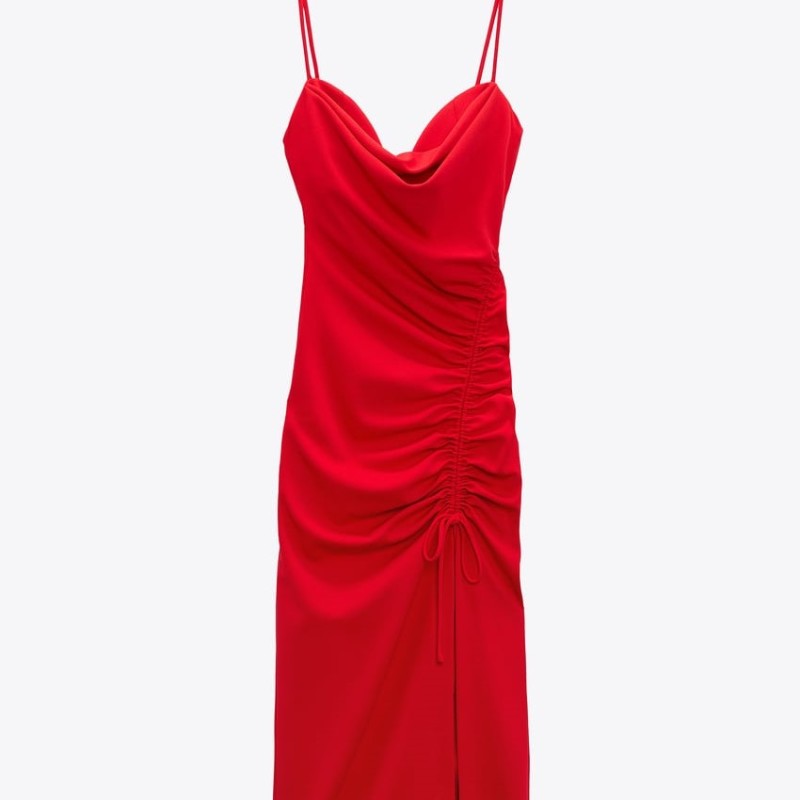Midi Dress With Draped Detail