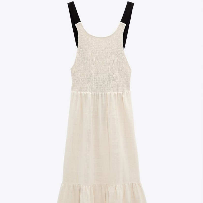 Rustic Dress With Low-cut Back
