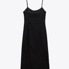 Linen Blend Midi Dress