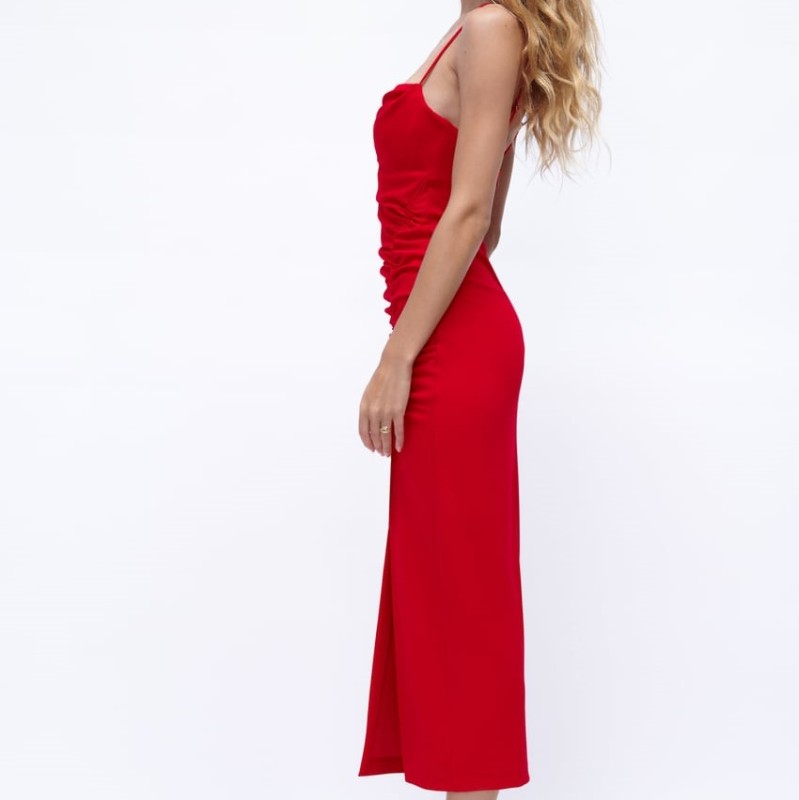 Midi Dress With Draped Detail