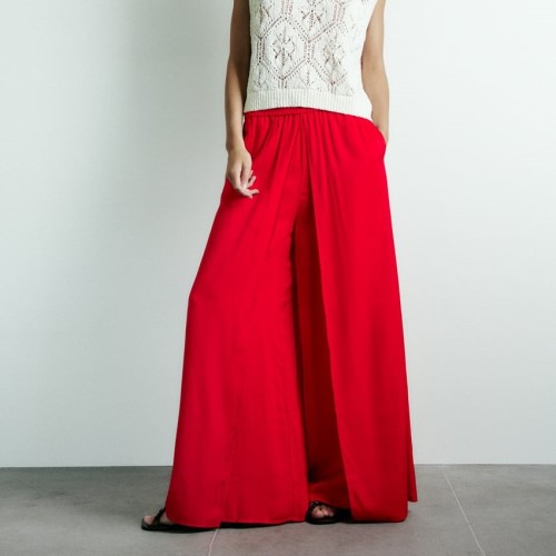 Wide-Leg Wrap Trousers