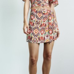 Printed Skort With Knot