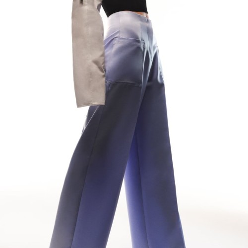 Wide-Leg Satin Trousers