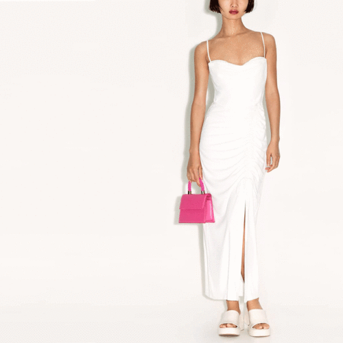 Midi Dress With Draped Detail
