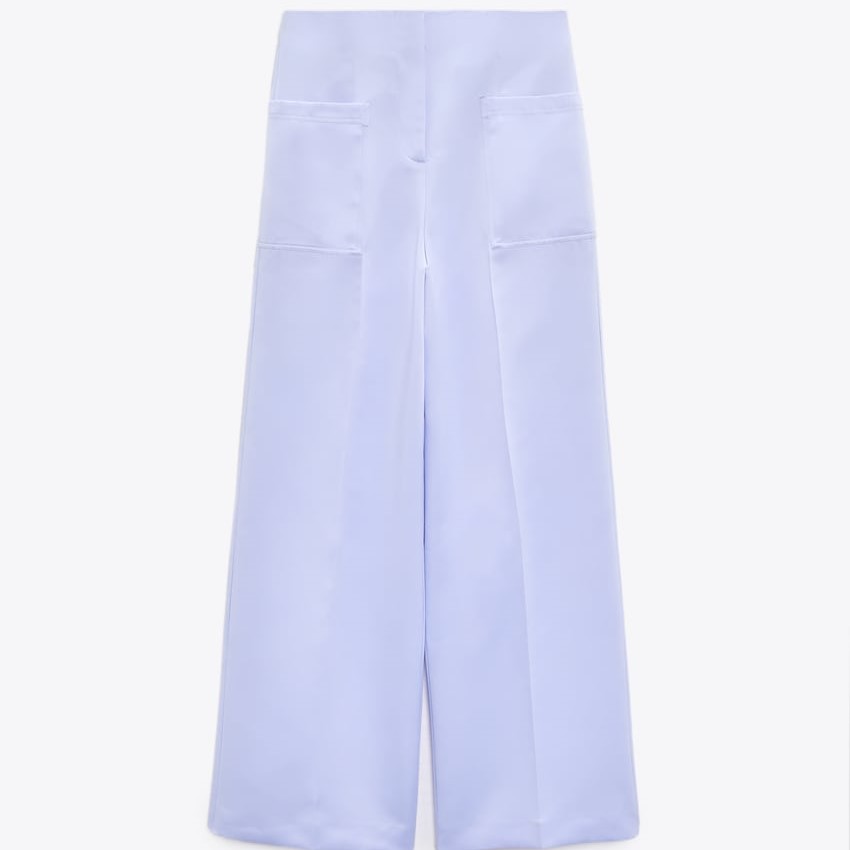 Wide-Leg Satin Trousers