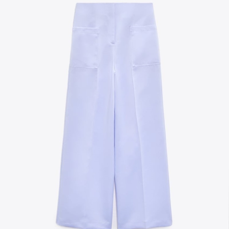 Wide-Leg Satin Trousers