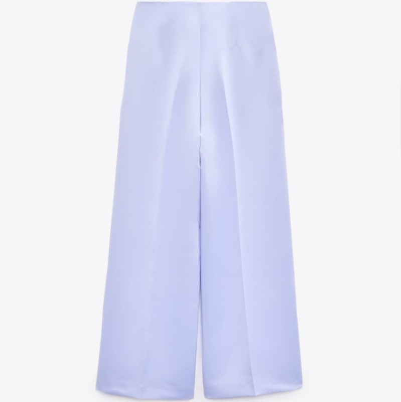 Wide-Leg Satin Trousers