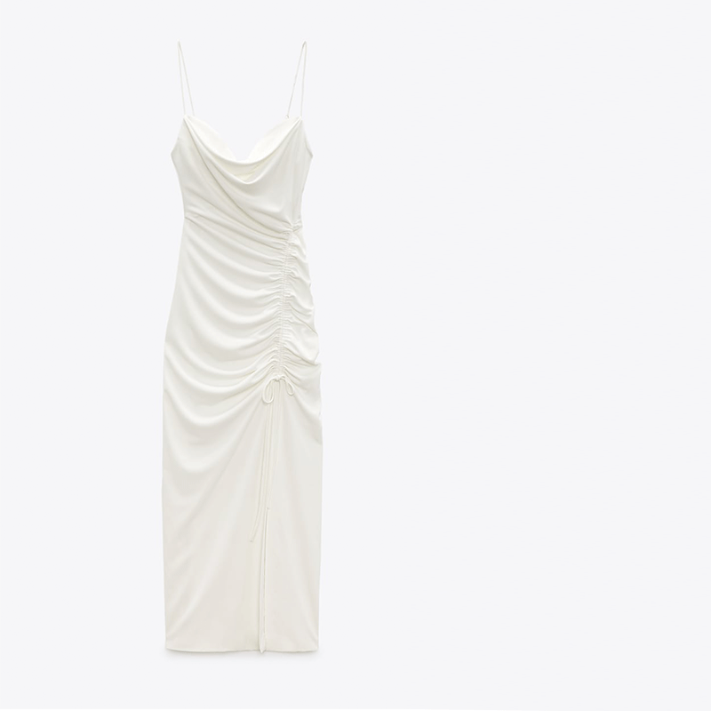 Midi Dress With Draped Detail