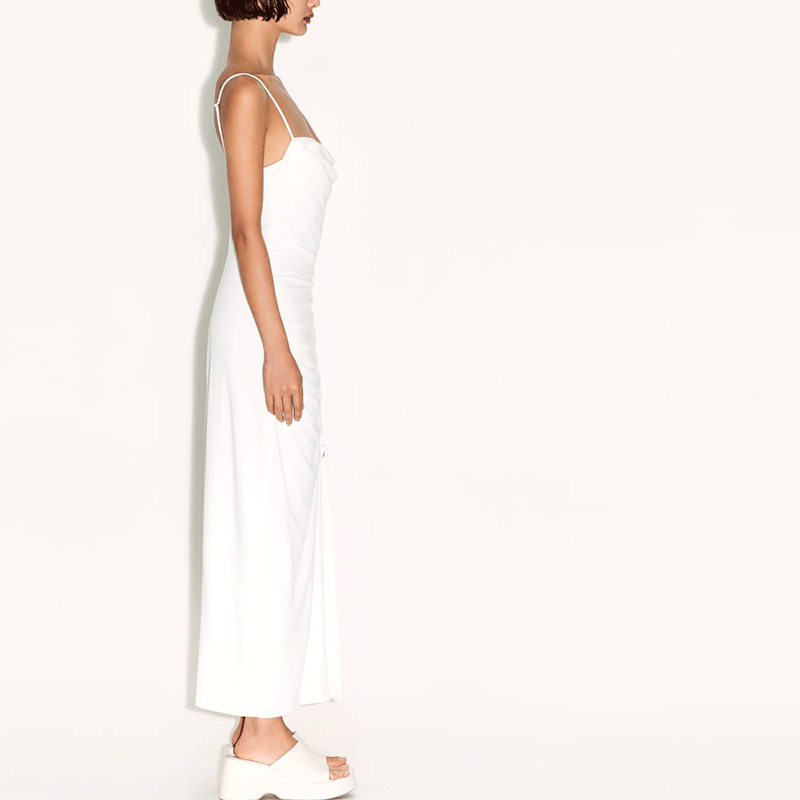 Midi Dress With Draped Detail