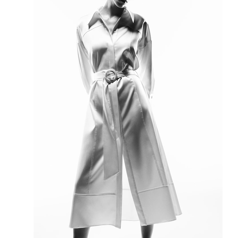 Satin Shirt Dress