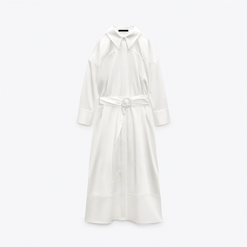 Satin Shirt Dress