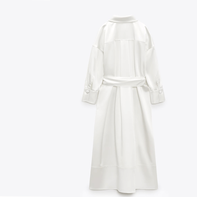 Satin Shirt Dress