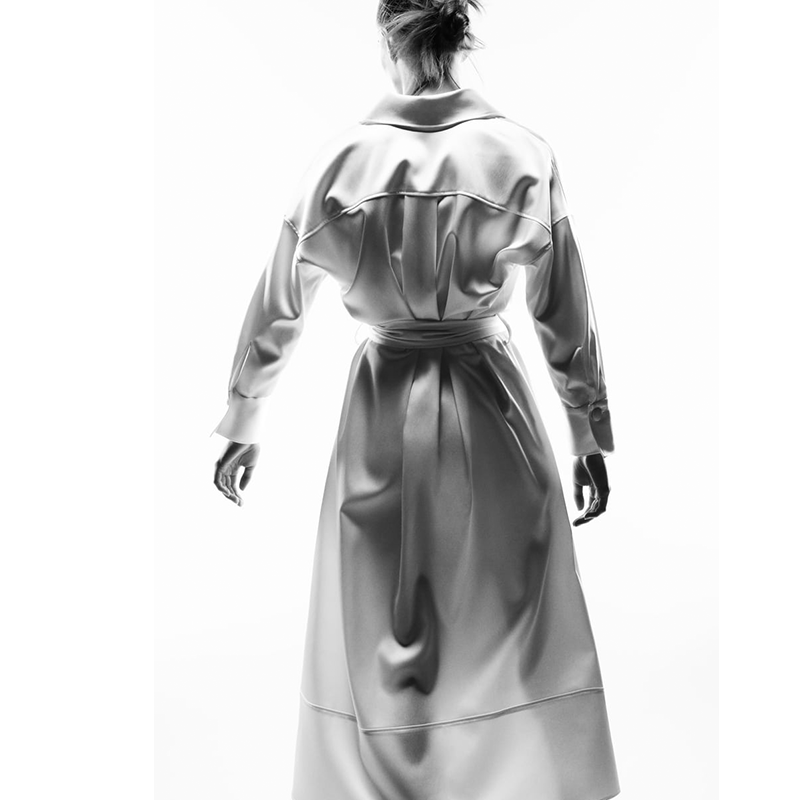 Satin Shirt Dress