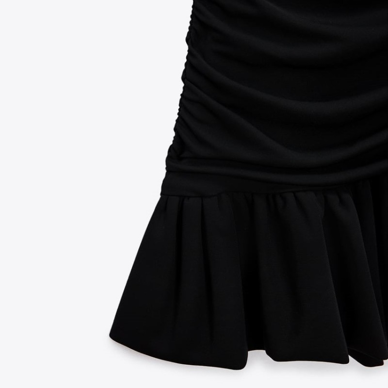Draped Dress With Ruffles