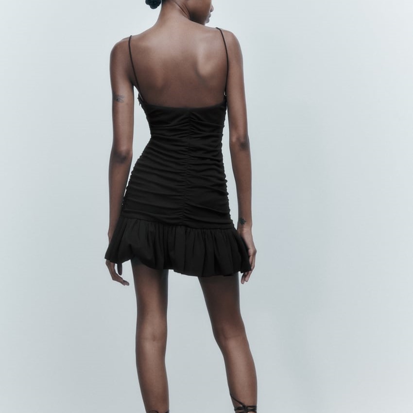 Draped Dress With Ruffles