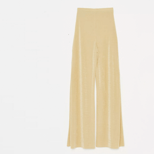chartreuse slinky wide leg trousers