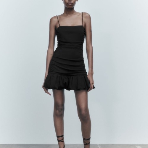 Draped Dress With Ruffles